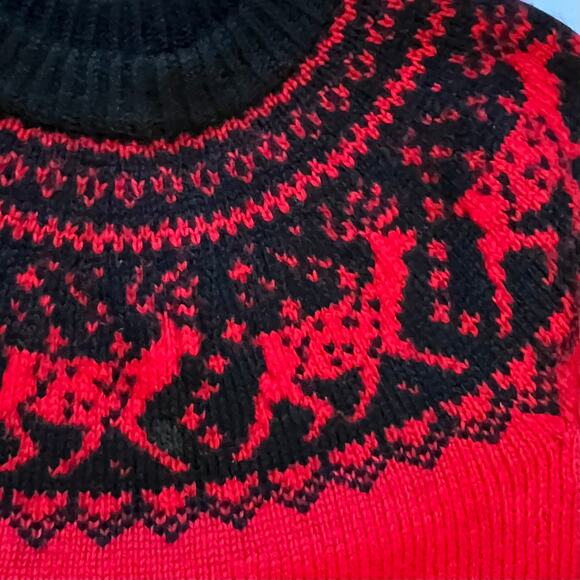 Vintage Dale of Norway Reindeer Fair Isle Christmas Holiday Crewneck Sweater M S - Picture 6 of 9